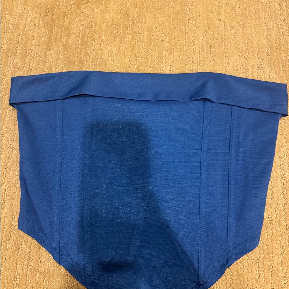 Blue Strapless Top
